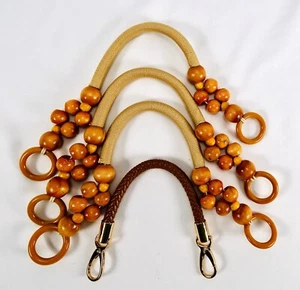 Lot of 4 Purse Shoulder Handle Strap Boho Beaded Braided Rope Neutrals Craft DIY - Picture 1 of 7