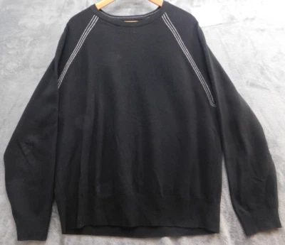 Perry Ellis Lambswool Cashmere Sweater Men's XL Black Striped - Image 1 of 4