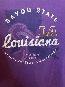 Bayou State Louisiana College Established 1812 T-Shirt Adult 2XL Purple - Picture 1 of 6