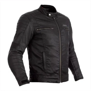 RST Brixton Mens Wax Cotton Motorcycle Motorbike Jacket Black Armour CE Vintage - Picture 1 of 10