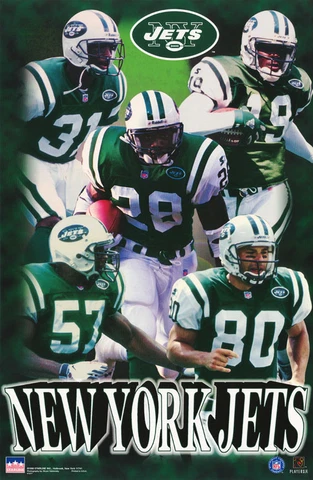 POSTER: NFL FOOTBALL : NEW YORK JETS  STARS 1998 - FREE SHIPPING ! #1577 LW3 N Cover