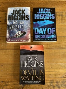3x Jack Higgins Thriller Book * Rough Justice/ Day of Reckoning / Large PB - Picture 1 of 8