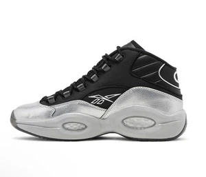 Reebok Question Mid Men’s Retro Basketball Black/Silver Sneakers Shoes Sz 6.5 - Picture 1 of 8