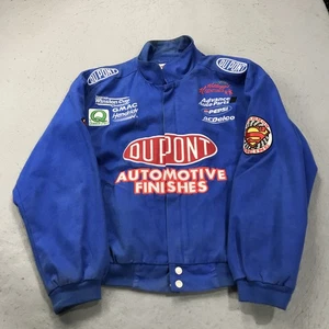 VINTAGE Nascar Racing Jacket Mens XL Jeff Gordon Superman Dupont Bomber Zip 90s - Picture 1 of 11