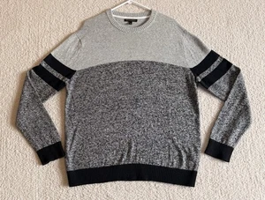 Maglione girocollo uomo a righe Banana Republic. Taglia XL grigio e nero - Foto 1 di 6