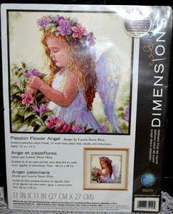 Dimensions Counted Cross Stitch Kit 35229 Passion Flower Angel 11" x 11" - Picture 1 of 5
