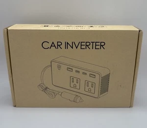 200W Car Power Inverter 12V DC to 110V AC Converter with USB C And A Ports New! - Picture 1 of 4
