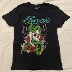 Camiseta gráfica Poison manga corta calavera serpiente para hombre L negra - Imagen 1 de 8