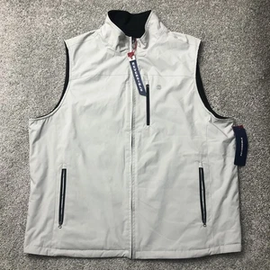 NWT IZOD Reversible Mens Vest Ripstop Polar Fleece Jacket Stone/Black XXL - Picture 1 of 9