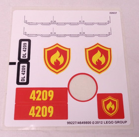 LEGO City Fire Plane 4209 Original Sticker Label Sheet - Incomplete