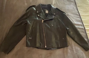 Michael Hoban North Beach  Black Leather Motorcycle Jacket Size 48 - Picture 1 of 14