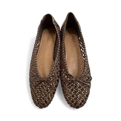 Calvin Klein Zatoria Tejido Ballet Sin Cordones Pisos en Peltre Metálico Talla 8M Foto 1 de 4