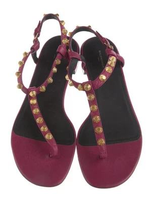 Sandalias Balenciaga de cuero con detalles tachonados con correa en T para mujer talla: 9,5 | IT 39,5 Foto 1 de 4