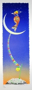 MELONISKI DA VILLACIDRO - SERIGRAFIA RETOUCHE'- LUNA- FIRMATA ARTISTA - Foto 1 di 1