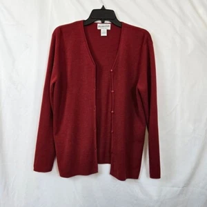 Pendleton Cardigan donna rosso scuro scollo a V manica lunga abbottonato carriera grande - Foto 1 di 6