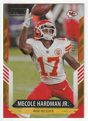 Mecole Hardman Jr. 2021 Panini Score Football #6 Lava Parallel #/575 Chiefs - Image 1 of 2