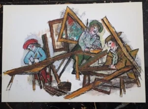 EMANUELE LUZZATI CARTOLINA I MESTIERI - IL CORNICIAIO - Bild 1 von 1