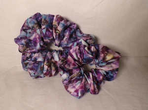 Hair Scrunchies Multicolor diamond splash Jumbo scrunchie set of 2 scrunchies - Picture 1 of 7