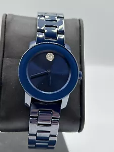 Movado Bold Ladies Blue Dial Ceramic Swiss Quartz Watch 3600805 - Picture 1 of 6