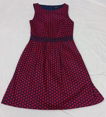 Vestido The Limited para mujer rojo azul marino a lunares sin mangas vaina calce y acampanado talla 2 Foto 1 de 4