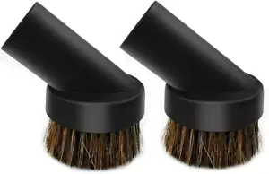 2 Pcs Black round Dust Brush 1.25'' Vacuum Hose 25Mm Horse Hair for Most Vacuum - Picture 1 of 12