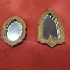 Vintage Small Ornate Gold Wall Mirrors Set