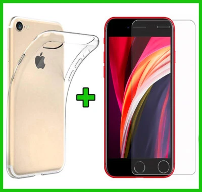 Cover per Apple iPhone 7 8 / SE 2020 2022 Trasparente Silicone + Pellicola Vetro - Immagine 1 di 4