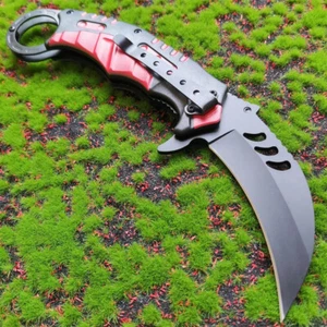 Tactical Karambit Knife EDC Folding Claw Blade Pocket w/ ABS Handle Shell - Picture 1 of 6