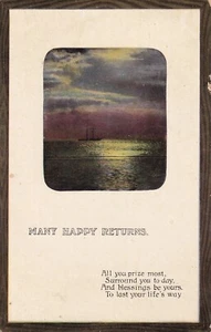 Vintage Many Happy Returns 1911 Postcard Greetings Best Wishes Blessing To You - Picture 1 of 2