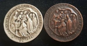 MDS SILBER-UND KUPFERMEDAILLE "PILGERREISE PAPST PAUL VI. HEILIGE LAND 1964" #31 - Picture 1 of 2