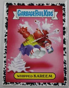 GARBAGE PAIL KIDS 2017 Adam-Geddon BLACK Dumb Deaths Sticker #5a Whipped Kareem - Picture 1 of 4