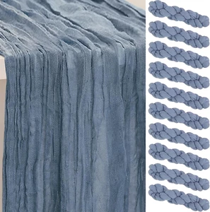 Dusty Blue Cheesecloth Table Runner 35X120 Inch 10Ft Rustic Gauze Cheese - Picture 1 of 19