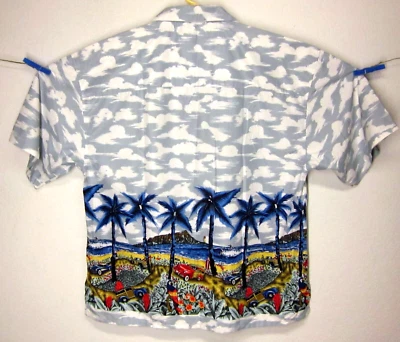COCONUT PIER Men's (XXL) Hawaiian Aloha Button-Up Graphic Shirt Woody Corvette - Image 1 of 4