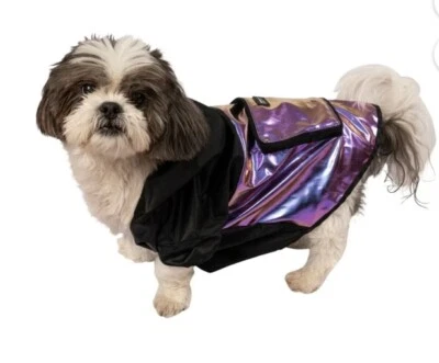 Justice Pet Packable Waterproof Prism Colorblock Dog Raincoat, Small - Image 1 of 4