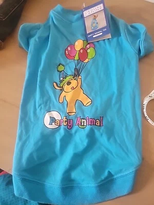 Nueva con etiquetas Camiseta Fiesta Animal CASUAL CANINE Perro. Ropa M Mediana Cumpleaños Año Nuevo Foto 1 de 4