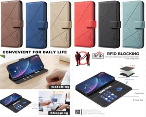 For iPhone 17 Air 16e 15 14 13 17 Pro Max Flip Leather Wallet Case Phone Cover - Picture 1 of 7
