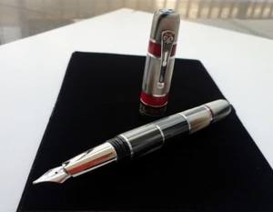 Marlen Seventies Fountain Pen | Italian Resin, Silver | F, M or B nib on request - Picture 1 of 9