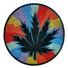 7&quot; Canabis Marijuana Pot Leaf Hippie Weed Ganja Biker Jacket Back Patch Applique