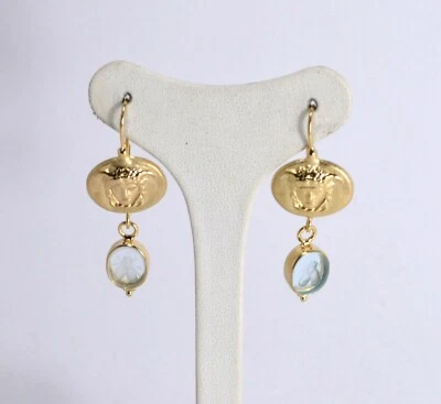 TAGLIAMONTE ORECCHINI  ARGENTO 925 MEDUSE PASTE VITREE AZZURRE 8 x 10 mm TGN 927 - Immagine 1 di 3