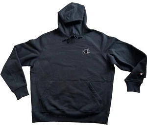 Men’s Champion Original Super Fleece Cotton blend Hoodie w Pockets Black XL New - Picture 1 of 9