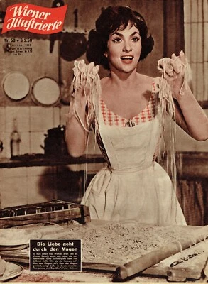 GINA LOLLOBRIGIDA Cover Magazine 1958 Vintage Weekly Issue Wiener Illustrierte - Image 1 of 2