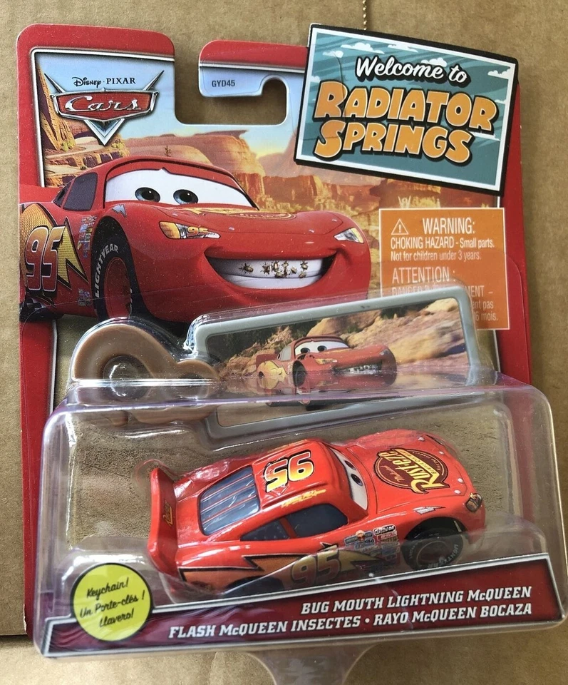 CARS - RADIATOR SPRINGS BUG MOUTH McQUEEN + Portachiavi - Mattel Disney Pixar - Immagine 1 di 1