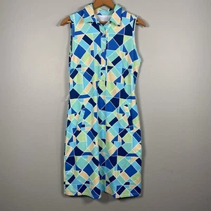 J. McLaughlin | Women's Catalina Cloth Geometric Printed Shirt Dress Size Medium - Picture 1 of 12