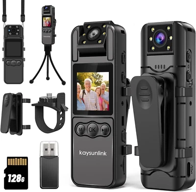 Kaysunlink 1,4" Bildschirm Body Kamera mit Audio und Auto Video Nachtsicht 1080P  - Bild 1 von 4
