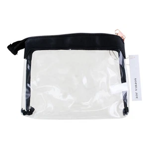Sophia Joy PVC Zippered Clear Makeup Cosmetic Clutch - Picture 1 of 2