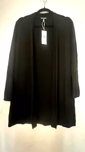 Eileen Fisher Womens Black Long Cardigan Extra Fine Merino Wool XS NWT $348 - Picture 1 of 18