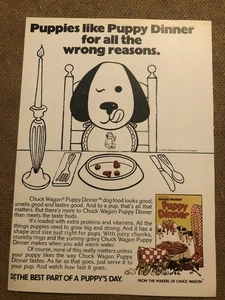 Vintage Puppy Dinner Hundefutter Magazin Anzeige 0C25 9966 - Bild 1 von 2