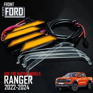 AMBER LED FRONT GRILLE LIGHT LAMP FOR FORD RANGER RAPTOR GEN 2022 2023 2024 2025 - Picture 1 of 6
