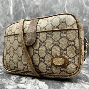 GUCCI Beige Braun Leder Schultertasche Vintage Original Aus Japan - Bild 1 von 24