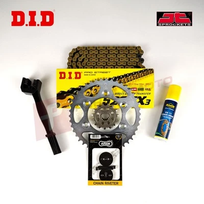 DID JT X-Ring Gold Chain and Sprocket Kit for Yamaha MT-10 / MT-10 SP 2016-2022 - Image 1 of 2
